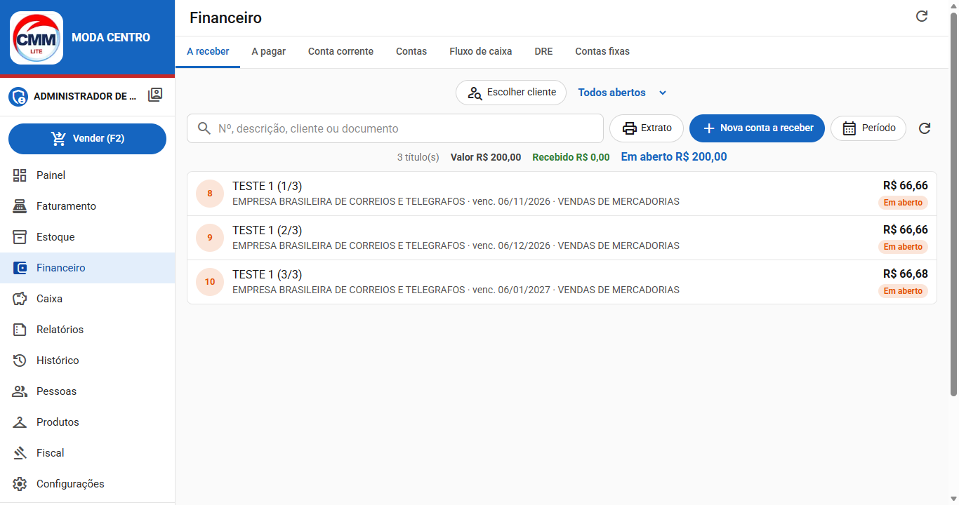 Financeiro do CMM LITE